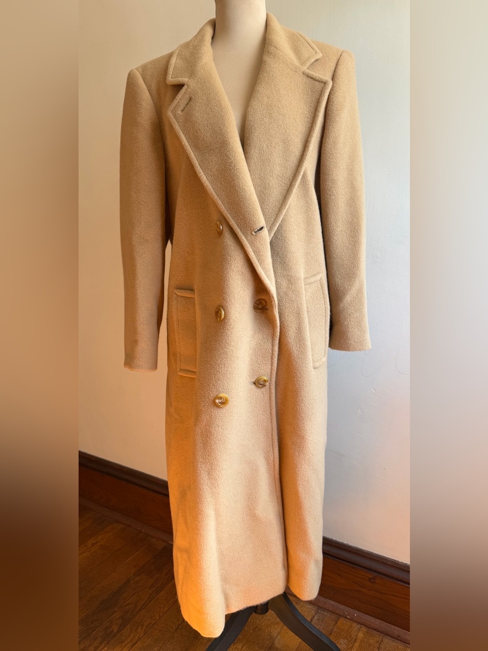 Vintage Marvin Richards 100% Camel Hair Maxi Coat Size 10 Made USA